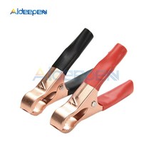 휴대용 완속케이블 전기차 충전기 가방 악어 클립 50A 80mm 자동차 캐러밴 밴 배터리 테스트 리드 클램프 레드 블랙 2 개