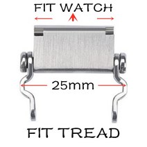 레더맨 트레드 어댑터용 시계 링크 버클 GSHOCK 가민 SUNNTO 화웨이용 조절식 사이즈 1 쌍, 02 Silver25mm_01 16mm, 1개