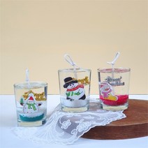 3온즈*6개/크리스마스 젤캔들만들기 키트(우드팬던트), 복숭아/블루