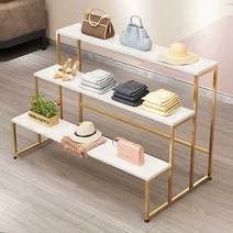 잡화 진열대 골드 핸드백 구두 의류 매장 스탠드 랙, 100cm 길이의 3단화이트  + 칠판