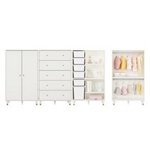 한샘 보나 2단 행거형 베이비장 세트 240cm (다리), 컬러:크림화이트(A)