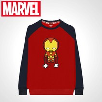 마블정품 특양면 레귤러핏 따뜻한 기모맨투맨 아이언맨 캐릭터(M-3XL)