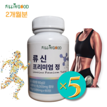 필인굿 류신 류신타블렛 류신단백질 1 000mg X 5통 300정 (10개월분), 60정