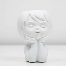 조화 개업선물 꽃병 화병 모던 플랜터 화분 웨딩 주방 인간의 머리 동상, [01] White, 01 White