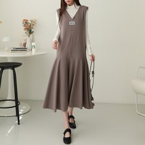 시크루즈 츄미 딥V넥 라벨 프릴 뷔스티에 원피스_BDOE859