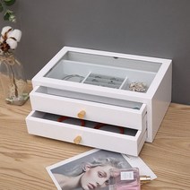 원목 2단 보석함 우드 악세사리 주얼리 보관함 목걸이 귀걸이 반지 케이스 정리함