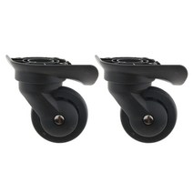 캐리어바퀴교체 2pcs 수하물 음소거 휠 범용 360도 회전 캐스터 블랙 a52-size l