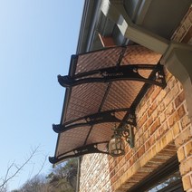 캐노픽스 800x2000 창문 현관 처마 차양 비가림 렉산 비막이 테라스 캐노피공사, 엠보체크_브라운, 그레이, 은백색(기본색상)