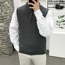 용된다 남자 가네꼬 헨리넥 니트 베스트 조끼