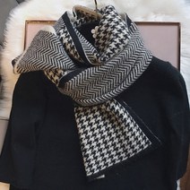디아픽 2color 여성 하운드 체크 쁘띠 목도리 겨울 머플러 여자 니트목도리