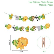 우드랜드 정글 동물 일회용 식기 정글 사파리 생일 파티 어린이 동물원 원숭이 사자 얼룩말 코끼리 1 세대 소년 숲