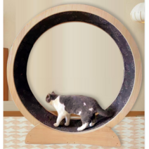 RUNCATS 원목 설치 면제 캣휠 펫휠 고양이 캣휠 고양이 운동기구, S(83*33*86)