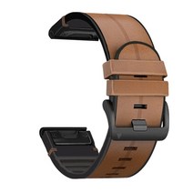 Garmin 가민 시계 호환 22 26mm 피닉스 6 6x pro 5x 5 plus 3hr 935 945 s60 가죽 러버 워치 밴드 실리콘 젤리 핀버클 탱버클 스트랩 우레탄 시계, 갈색, 22mm 피닉스 5 5 플러스