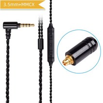 헤드폰 부품 FDBRO-3.5mm 업그레이드 케이블 실버 도금 와이어 헤드셋 SE215 SE425 SE535 LS70 용 MMCX 2pin A2DC 이어폰, 07 Black 3.5mm MMCX