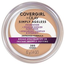 CoverGirl COVERGIRL 올레이 심플리 에이지리스 인스턴트 파운데이션 210 클래식 아이보리, Ivory