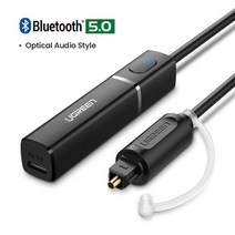 ugreen 블루투스 5.0 송신기 tv 헤드폰 pc aptx ll 디지털 toslink 광학 spdif 어댑터 오디오 음악 무선 송신기, 협력사, 블루투스 v5.0, 광 오디오 포트