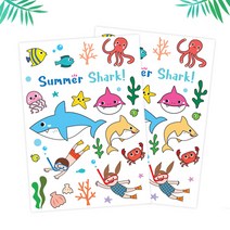 [잼잼아트] 여름상어 투명스티커(5매)