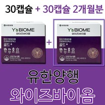 유한 양행 하의라 유산균 와이즈바이옴 프로바이오틱스 마이크로바이옴 장 건강 유산균 캡슐 알약 장내유익균 100억유산균프로바이오틱스 캡슐형유산균 건강기능식품 추천, 1개월분+1개월분