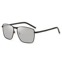 DFMEI 남성 편광 선글라스 스마트 변색 메탈 사각 선글라스