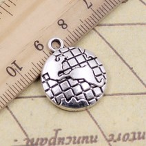 지구본 세계 지도 지구의10pcs 매력 지구 글로브 24x20mm 티벳 청동 실버 컬러 펜던트 골동품 보석 만들기, 02 앤틱 실버 도금