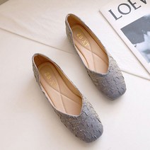 묘먀미 은은한 펄 웨이브 입체 여성 플랫슈즈 단화
