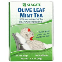 Seagate 올리브 잎 민트 차 티백 24개입 36g(1.3oz)