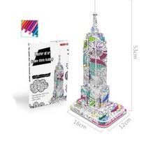 엠파이어스테이트빌딩 대형 3D 컬러링 퍼즐(10색펜포함), 단품, 단품