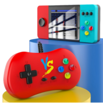 최신 휴대용 레트로 게임기 500종 비디오 슈퍼 미니 오락기 2인용 마리오, 빨강파랑