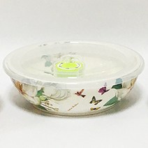 그린코리아 찬통 3칸찬통 도자기찬통 3칸찬기 반찬통 나눔접시, 매그놀리아중, 1개