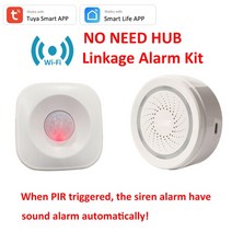 Tuya WIFI PIR 모션센서 モーションセンサー検出器の動きWIFIセンサーSmartLifeAPPワイヤレスホームセキュリテ, 03 PIR Siren Kir