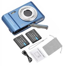 카메라 andoer 2.88quot Ips 스크린 디지털 48mp 2.7k 미니 16x, 진한 파란색, 64GB TF 카드로