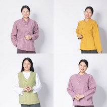 봄가을 공용 브이넥 라운드넥 티셔츠 조끼 생활한복 개량한복 법복 절복
