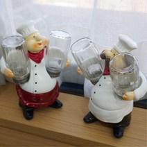 브런치카페소품 똥보요리사 조미료병 데코소품 요리사인형 빵집, 남