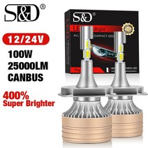 반달마켓 간지LEDH4 H7 H11 Led 헤드라이트 Canbus HB3 9005 전구 터보 램프 25000LM 6500K 화이트 12V 24V, 02 H1