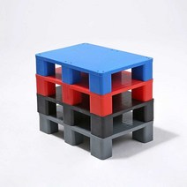 소형 플라스틱 팔레트 공장 마트 창고 자재 재고 물류, 40cmx40cmx12cm, 블랙 슬래브 도톰