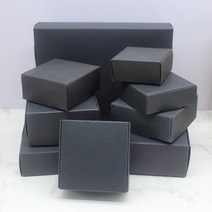 크라프트박스5Pcs 스퀘어 화이트/크래프트/블랙 포장 상자 웨딩 파티 부탁 용품 수제 비누 초콜릿 비행기, 03 black_02 5.5x5.5x2.5cm