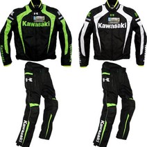 HIT No.7 신제품 4계절용 오토바이 방한 자켓 바지 세트EW6, 블랙 그린