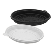 타원찜용기 소 100개세트 해물포장용기-jh타원찜 찜닭용기, 화이트, 100개