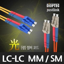 디옵텍 LLOM1M-3 광점퍼코드 (LC-LC 2C 멀티모드 1G 3M), 1개