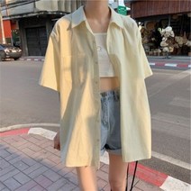레이스 롱 줄무늬 스퀘어 크롭 긴팔 정장 슬리브 블라우스 셔츠 단순 퓨어 컬러 루스 레트로 부드러운 용 포켓 디자인 기본 울장 캐주얼 올 매치 여름 하프