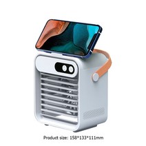 이동식에어컨 수냉식 에어컨 작은방 실외기없는 미니 USB 충전 휴대용 에어 쿨러 선풍기 데스크탑 쿨링 소, 01 WHITE