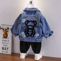 MJLJY 2022 Jacket For Girls Boys Autumn spring Thicken Jeans Coat Children Clothes BEAR Fashion todd