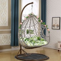 117484 2인용 라탄 행잉체어 그레이, 상세페이지 참조