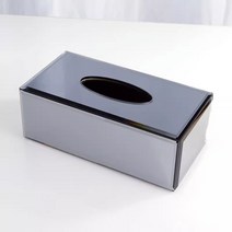북유럽 티슈케이스 유리 디스펜서 휴지 커버 테이블 직사각 케이스, 1개, 그레이 라지