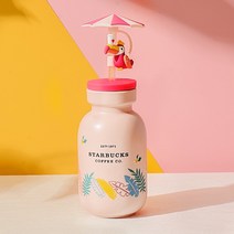 스타벅스 중국 2021 썸머MD 6차 썸머정글 시리즈 앵무새 피규어 빨대 토퍼 + 핑크 세라믹 빨대컵 430ml (7/13출시)