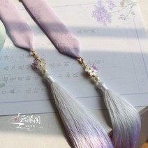 한복 의상 헤어 밴드 머리띠 비녀 보라색 소프트 왁스 자카드 면화 의류 스타일의 머리 장식 액세서리 악세사리