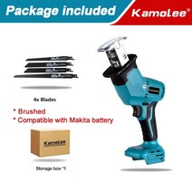 컷쏘 컷소기 충전컷소 컷쇼 Kamolee 브러시리스 무선 전기 왕복 톱, 배트 브러쉬 없음