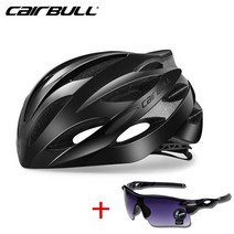 미니벨로 빙상 접이식 방탄 전동킥보드 전기자전거 인라인 대두 헬멧 cairbull 초경량 레이싱 사이클링 과 선글라스 intergrally-molded mtb 산악 도로, L, 블랙2
