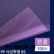 제본 표지 투명 반투명 사선 열제본 레자크 바이로 옥스포드 비닐 종이 종류선택 1개, B5 PP표지 사선투명 분홍 100매