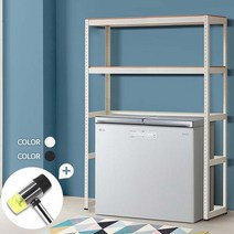 김치냉장고 세탁기 건조기 ㄷ자 철제 앵글 선반 120 메탈랙, 블랙